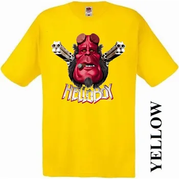 Pánské tričko levne-bavlnene-tricko-potisk-Hellboy Barva: Yellow - žlutá, velikost: XS