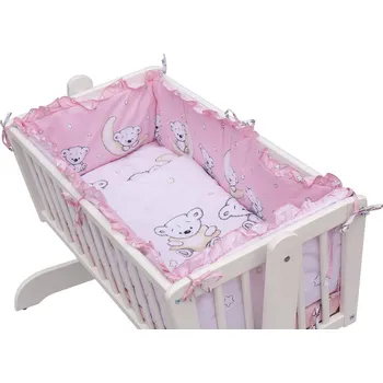 Kolébka pro miminko Scarlett Dětská kolébka bílá - 90x41cm s kompletní výbavou Toro Barva soupravy: Toro růžová