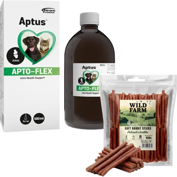 Aptus Apto-Flex 500ml + WILD FARM Králičí tyčinky 500g pamlsky pro psy
