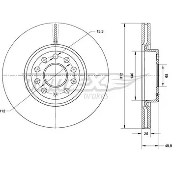 Brzdový kotouč Brzdový kotouč TOMEX Brakes TX 71-12