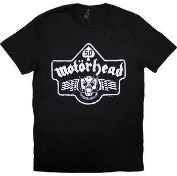 Pánské tričko Motörhead 50 Years Ace Wings Emblem Black XL Tričko