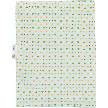 ESITO | Žínka bavlna úplet Jersey Srdce bílá / zelená - srdce bílá / zelená / 19 x 14 cm