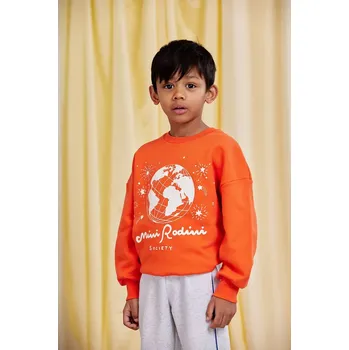 Chlapecká mikina Dětská bavlněná mikina Mini Rodini Mini Rodini society 26120148 oranžová 23X, vel. 92-98