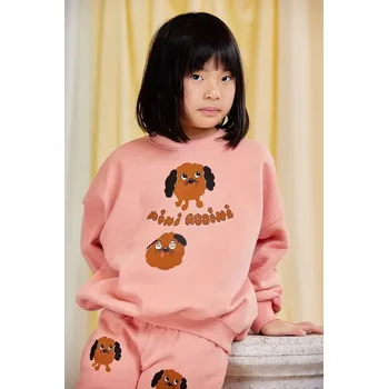 Chlapecká mikina Dětská bavlněná mikina Mini Rodini Doggies 26120125 oranžová 24X, vel. 92-98