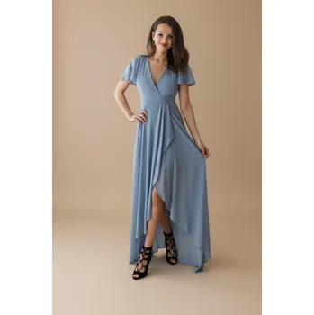 Dámské šaty EVA & LOLA Družičkovské Šaty GAYA modré Barva: Modrá, Velikost: L