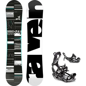 Snowboarding Snowboard komplet Raven Supreme black/mint + vázání Fastec FT360 black Velikost: 151 cm, Velikost vázání: S