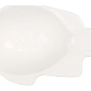 Malá bílá porcelánová mistička ve tvaru ryby – 25 ml