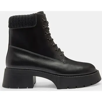 Dámské kozačky Kožené kotníkové boty Coach Leah Platform, 41, černá, 99X