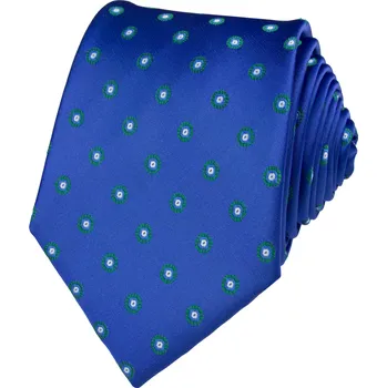 Kravata Královsky modrá pánská kravata s kruhovým vzorem