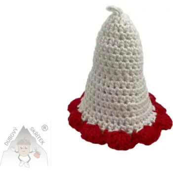 Vánoční dekorace Dubový skřítek Háčkovaný zvoneček - jemná ozdoba s vánočním duchem 8 cm bílá