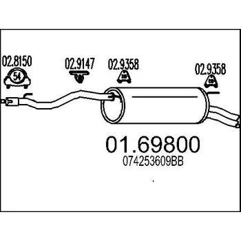 Auto-moto Zadní tlumič výfuku MTS 01.69800