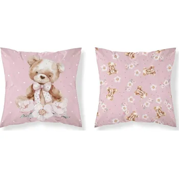 Dekorativní polštářek DETEXPOL Povlak na polštářek Medvídek mašle Bavlna, 40/40 cm