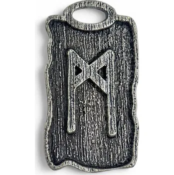 Náhrdelník Drakkaria MANNAZ - runový amulet, zinek