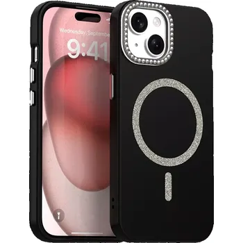 Pouzdro na mobilní telefon Kryt na iPhone 15 s podporou MagSafe Diamond černý