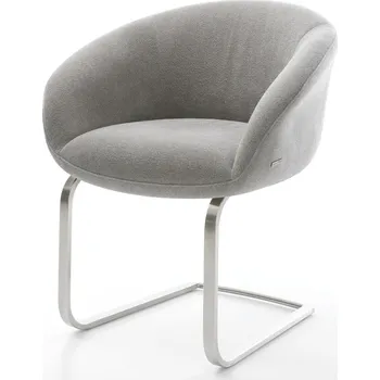 Jídelní židle DELIFE Jídelní židle Vinka-Flex s područkami strukturovaná látka Měkký šedá jídelní židle plochá nerezová ocel taštičkové pružiny