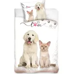 TipTrade Povlečení fototisk Štěňátko a koťátko 140x200, 70x90 cm