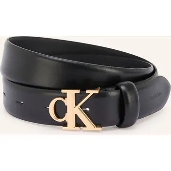 Oblečení a móda Calvin Klein Dámský Kožený Opasek, černá / zlatá, 95