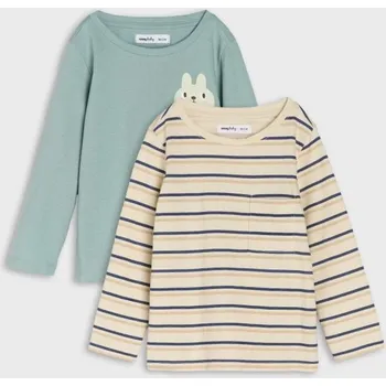 Sinsay - Bavlněné tričko 2 pack - béžová - 121FX-02X - 121FX-02X-80