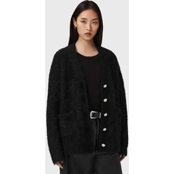 Dámský svetr Kardigan s vlnou AllSaints dámský, černá barva, W077KD 99X, vel. M