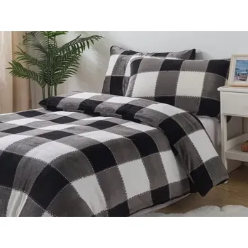 Povlečení Novinka 2025! Luxusní ložní souprava mikroplyš s 3D efektem – 70×90 / 140×200 cm - KÁRO Exclusive - šedé