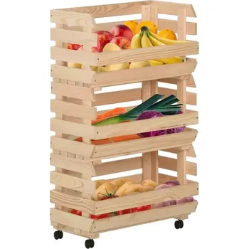 Servírovací stolek Servírovací stolek, kolečka, masivní borovice, přírodní, MADEIRA