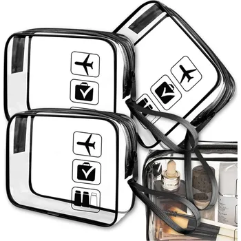 Camerazar Sada transparentních organizérů do kufru a kosmetická taštička 3 kusy