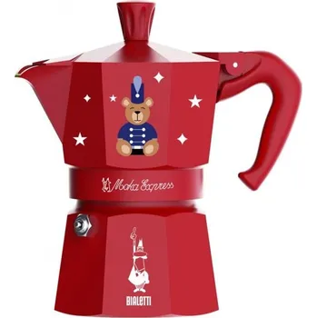 Moka konvice Bialetti Moka Express 3tz (150ml) Joyful Christmas červená