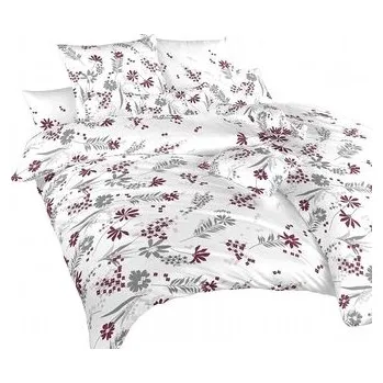 Povlečení Dadka Povlečení krep Agáta vínová na bílém 140x220, 70x90 cm