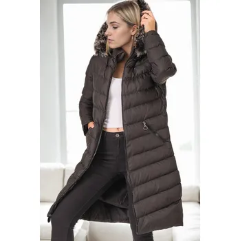 Dámská větrovka Z9690 DEWBERRY SHEEPSKIN HOODED WOMEN'S COAT-BLACK dewberry černá | vícebarevná 3454522