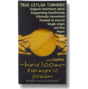 Koření Ceylon Kokonati | Bio Cejlonská divoká kurkuma čerstvá - sbíraná a sušená v době sklizně - 30 g