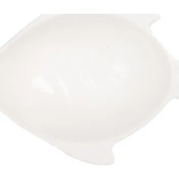 Malá bílá porcelánová mistička ve tvaru ryby – 75 ml