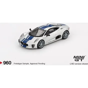 autíčko Jaguar C-X75 - stříbrná - 1:64 - Mini GT