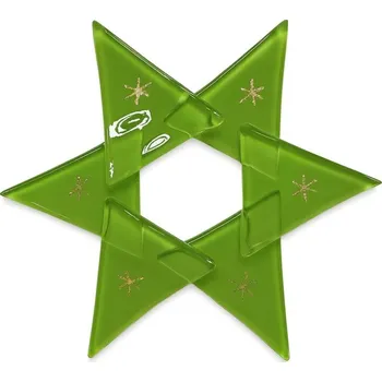 Vánoční ozdoba Vánoční skleněná ozdoba hvězda zelená