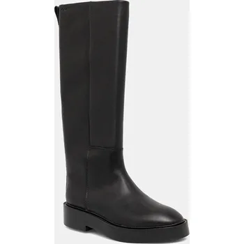 Dámské kozačky Kožené kozačky Calvin Klein CONCAVE WELT UKT BOOT LTH YW0YW01910 černá 99X, EUR 38