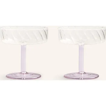 Sklenice &K Amsterdam Sada 2 Sklenic Na Šampaňské Twirl, bílá / růžová