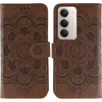 Pouzdro na mobilní telefon Mandala knížkové pouzdro na Xiaomi Redmi 15 5G (169mm) - hnědé
