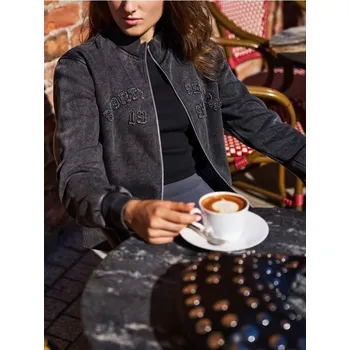 Dámská mikina Sinsay - Rozepínací mikina s opraným efektem - šedá - 030FJ-90X - 030FJ-90X-S