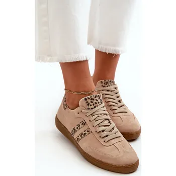 Dámské tenisky Zazoo N1068 Nízké Dámské Semišové Tenisky Barva: Béžová, Velikost: 38