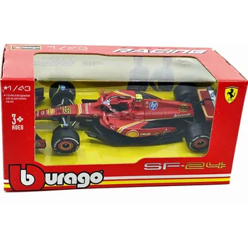 autíčko FERRARI - F1 SF-24 TEAM SCUDERIA FERRARI N 55 4th ITALY MONZA GP 2024 CARLOS SAINZ - červená černá bílá 1:43 - Bburago