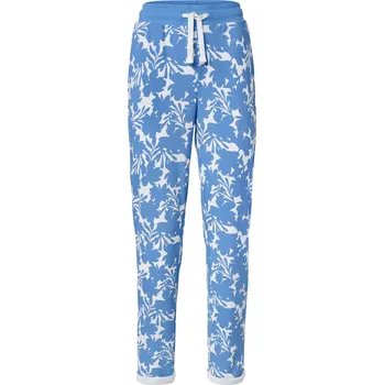 702800 - Tchibo - Teplákové kalhoty s potiskem - pro ženy - vel. XXL 52/54 - barva: modrá/květovaný
