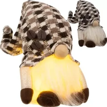 Vánoční ozdoba Šedý trpaslík s LED podsvícením