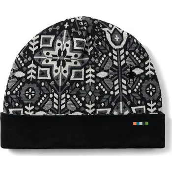 Čepice Smartwool Thermal Merino Reversible Cuffed Beanie - oboustranná zimní čepice unisex black deco floral