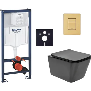 Klozet Grohe Závěsný wc set do lehkých stěn / předstěnová montáž SAT Infinitio SIKOGRSIN12BSCGN0