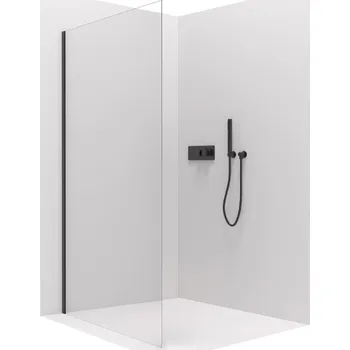 CERANO - Boční stěna Orlano L/P - 5 mm - černá matná, transparentní sklo - 100x195 cm