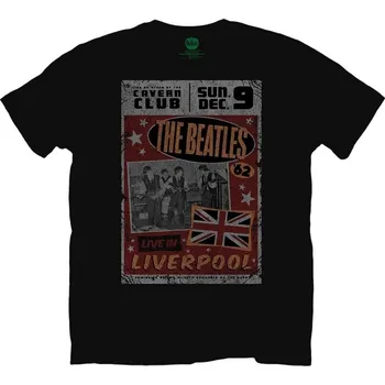 Pánské tričko The Beatles Live In Liverpool Black 2XL Tričko