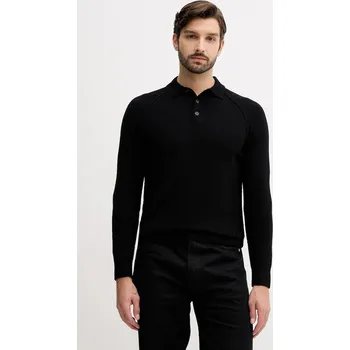 Pánský svetr Vlněný svetr United Colors of Benetton pánský, černá barva, 1006U301Q 99X, vel. XXL