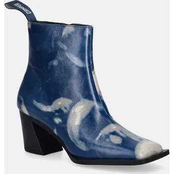 Dámské kozačky Kožené kotníkové boty Camper Karole dámské, tmavomodrá barva, na podpatku, K400831-002 K400831.002 59X, EUR 37