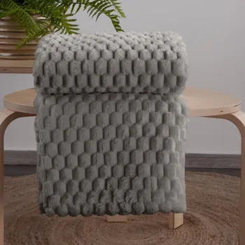 deka Hrubá deka v šedé barvě s moderním vzorem Šířka: 150 cm | Délka: 200 cm