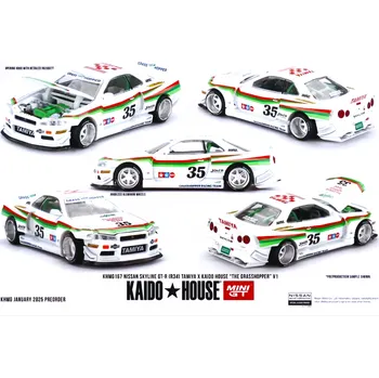 autíčko NISSAN SKYLINE GT-R (R34) TAMIYA " THE GRASSHOPPER" V1 1999 - bílá - 1:64 - Kaido Hous