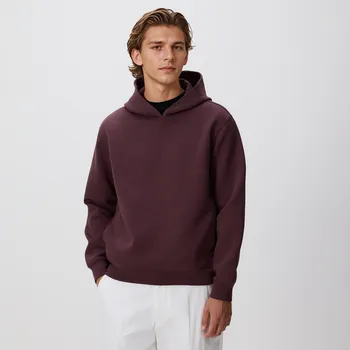 Pánská mikina Reserved - Regular mikina s kapucí - mahagonová - 8086H-93X - 8086H-93X-S